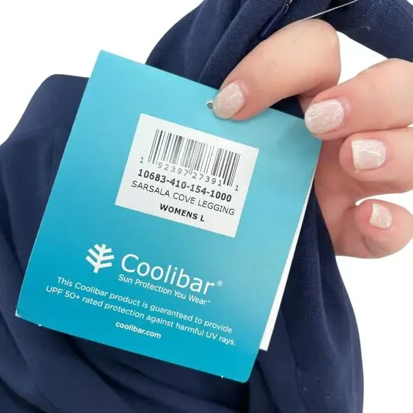 Coolibar Sarsala Cove Leggings Navy Blue UPF 50+ Size Large